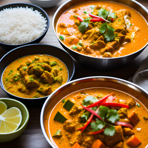 Indian food at a table with rice, Spicemarket New Dehli